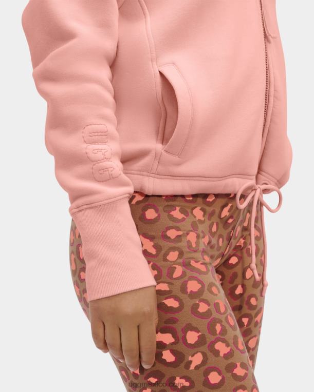 ópalo rosa 00NF102 UGG mujer sudadera con capucha y cremallera completa oaklynn